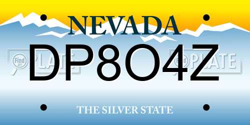 DP8O4Z Nevada License Plate
