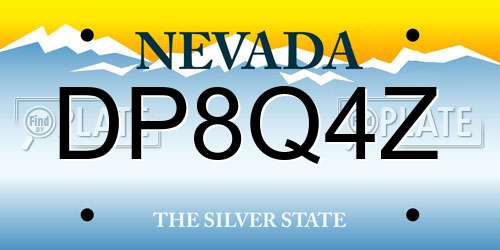 DP8Q4Z Nevada License Plate