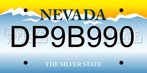 DP9B990 Nevada License Plate