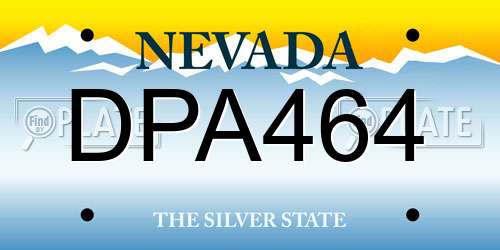 DPA464 Nevada License Plate