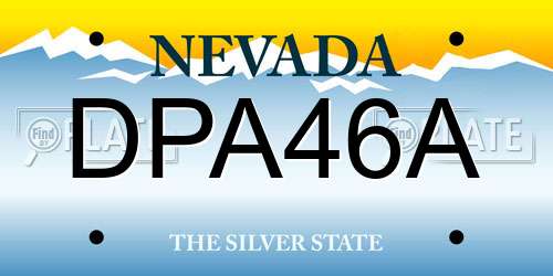 DPA46A Nevada License Plate