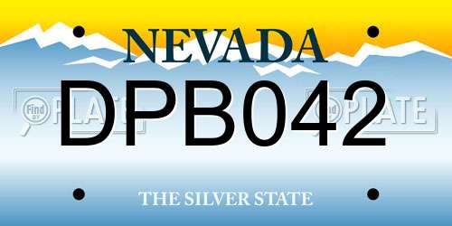 DPB042 Nevada License Plate