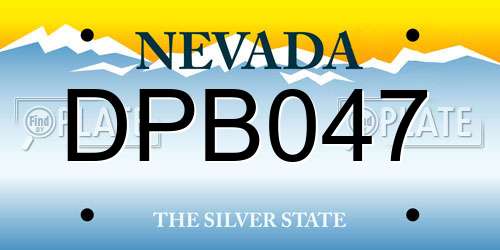DPB047 Nevada License Plate