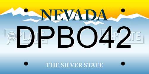 DPBO42 Nevada License Plate