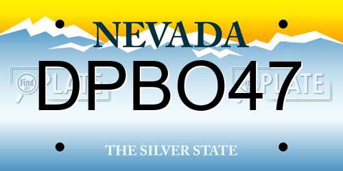 DPBO47 Nevada License Plate
