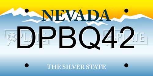 DPBQ42 Nevada License Plate