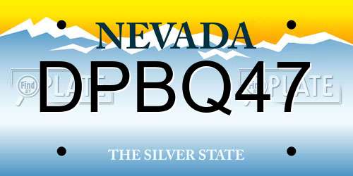 DPBQ47 Nevada License Plate