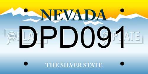 DPD091 Nevada License Plate