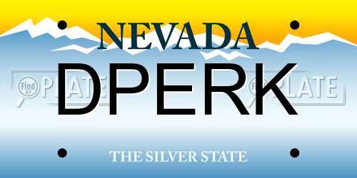 DPERK Nevada License Plate