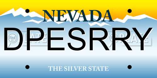 DPESRRY Nevada License Plate