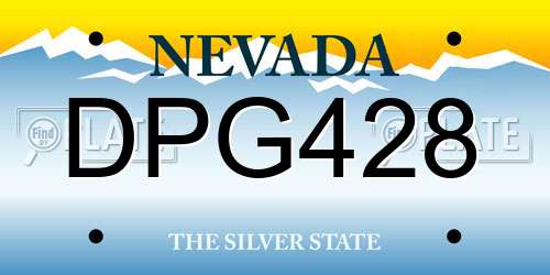DPG428 Nevada License Plate