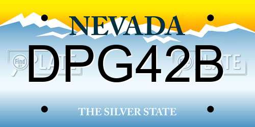 DPG42B Nevada License Plate