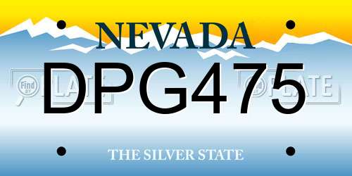 DPG475 Nevada License Plate