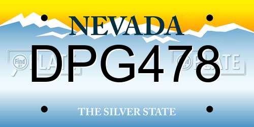 DPG478 Nevada License Plate