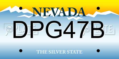 DPG47B Nevada License Plate