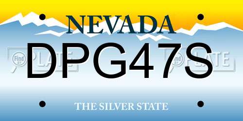 DPG47S Nevada License Plate