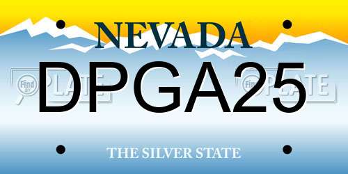 DPGA25 Nevada License Plate