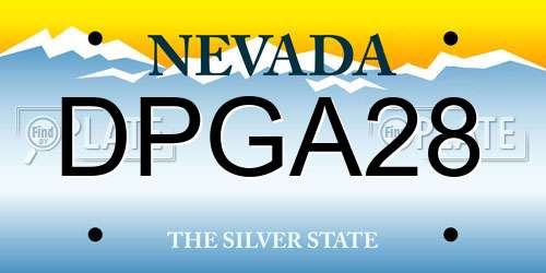 DPGA28 Nevada License Plate