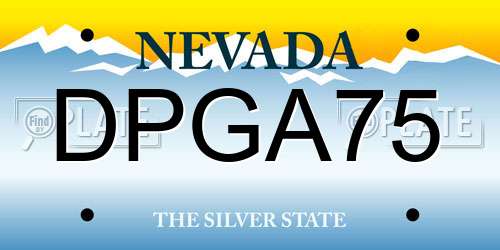 DPGA75 Nevada License Plate