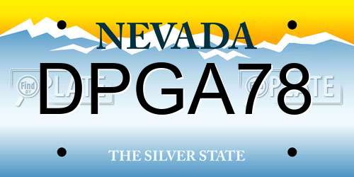 DPGA78 Nevada License Plate
