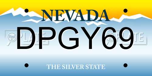 DPGY69 Nevada License Plate