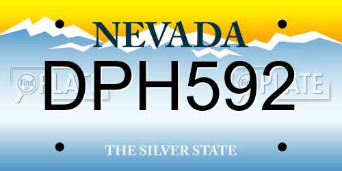 DPH592 Nevada License Plate