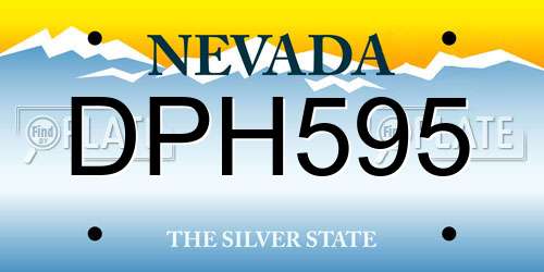 DPH595 Nevada License Plate