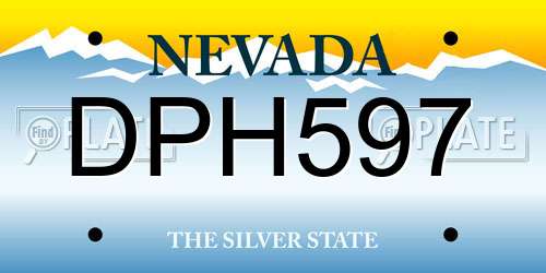 DPH597 Nevada License Plate