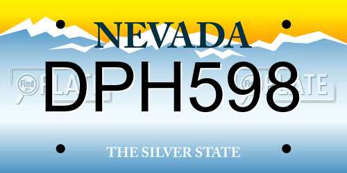 DPH598 Nevada License Plate