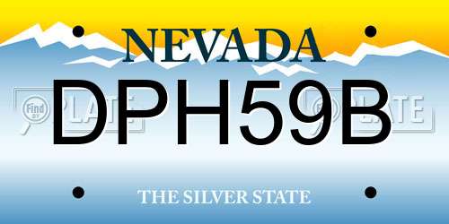 DPH59B Nevada License Plate