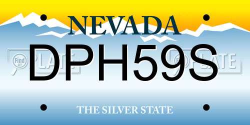 DPH59S Nevada License Plate