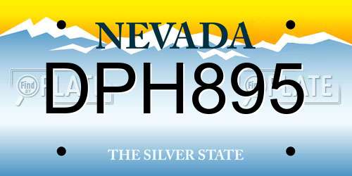 DPH895 Nevada License Plate