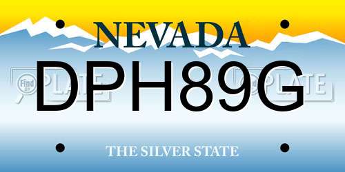 DPH89G Nevada License Plate