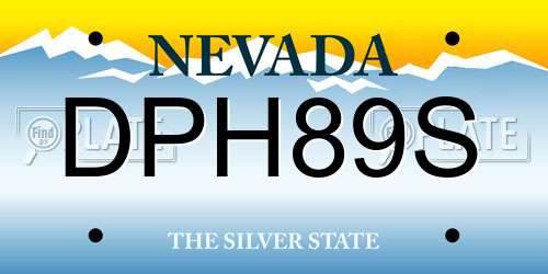 DPH89S Nevada License Plate