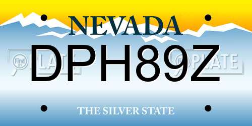 DPH89Z Nevada License Plate