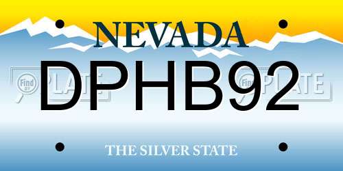DPHB92 Nevada License Plate