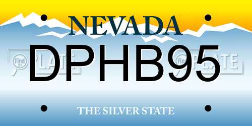 DPHB95 Nevada License Plate