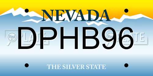 DPHB96 Nevada License Plate