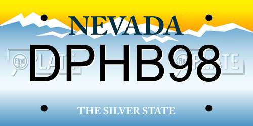 DPHB98 Nevada License Plate