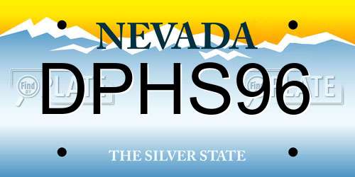 DPHS96 Nevada License Plate