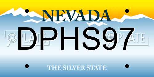 DPHS97 Nevada License Plate