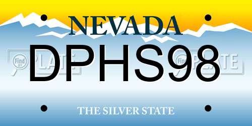 DPHS98 Nevada License Plate