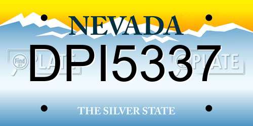 DPI5337 Nevada License Plate
