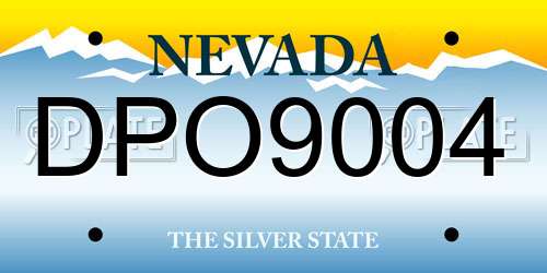 DPO9004 Nevada License Plate