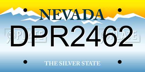 DPR2462 Nevada License Plate