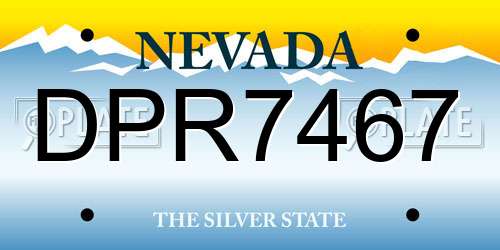 DPR7467 Nevada License Plate