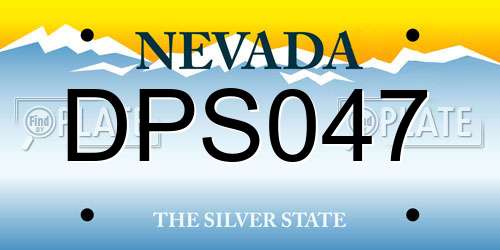DPS047 Nevada License Plate