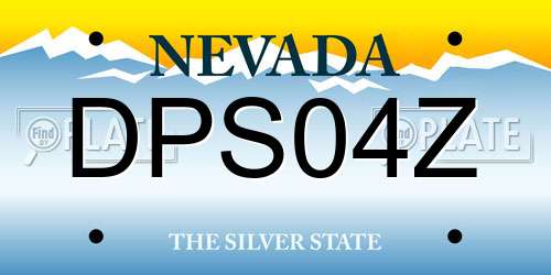 DPS04Z Nevada License Plate