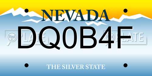 DQ0B4F Nevada License Plate