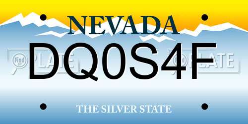 DQ0S4F Nevada License Plate
